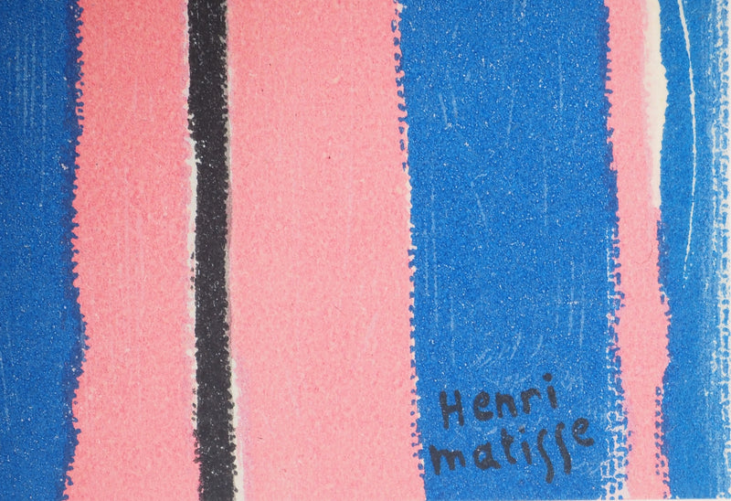 Henri MATISSE : Portrait cubiste blanc et rose (Margueritte Matisse), Lithographie originale (photo de détail 2) - Crédit photo : Galerie Art.Paris