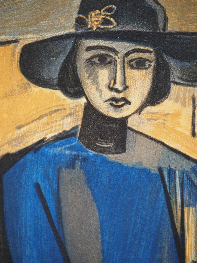 Henri MATISSE : Elégante en robe bleu (Madame Greta Prozor), Lithographie originale (photo de détail 3) - Crédit photo : Galerie Art.Paris