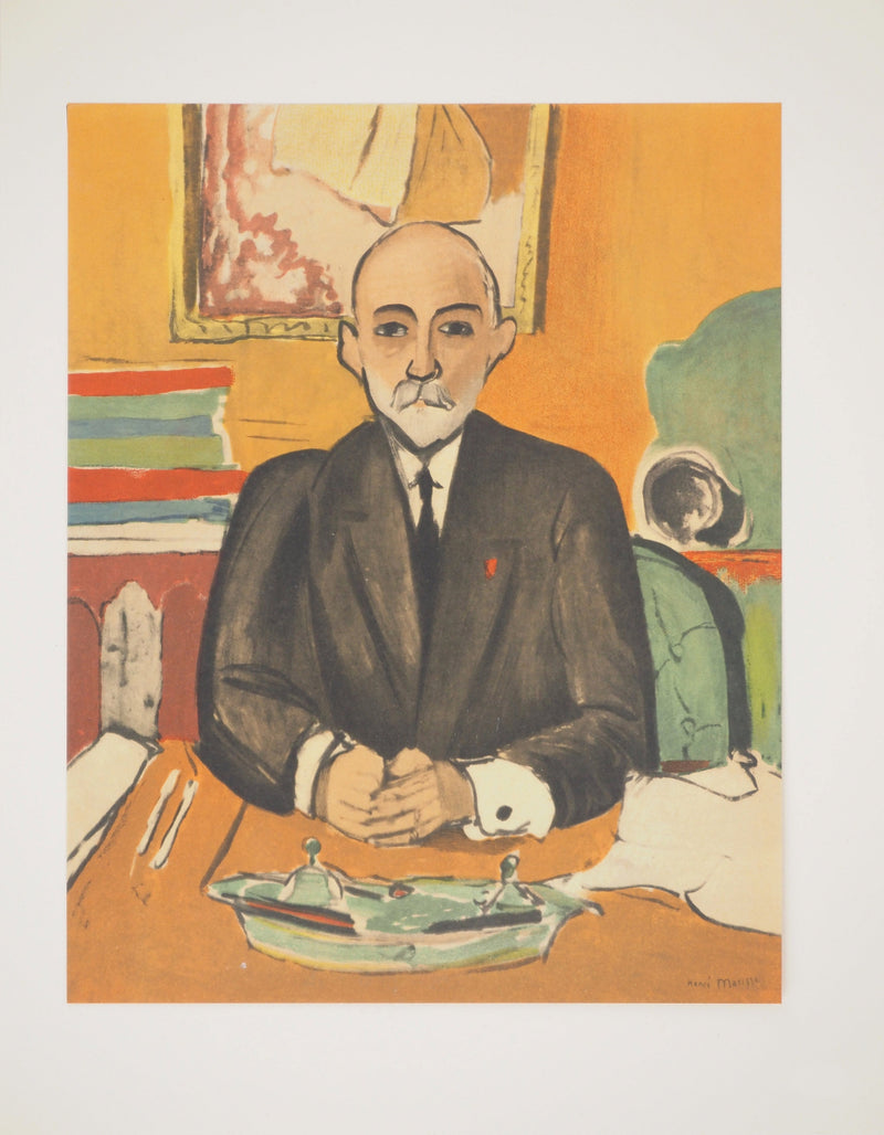 Henri MATISSE : Homme à la cravate noire (Auguste Pellerin), Lithographie originale (vue générale) - Crédit photo : Galerie Art.Paris