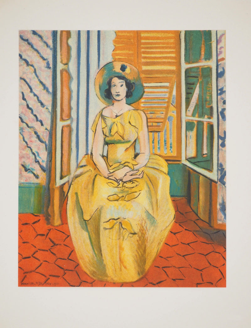 Henri MATISSE : Jeune fille à la robe tilleul, Lithographie originale (vue générale) - Crédit photo : Galerie Art.Paris