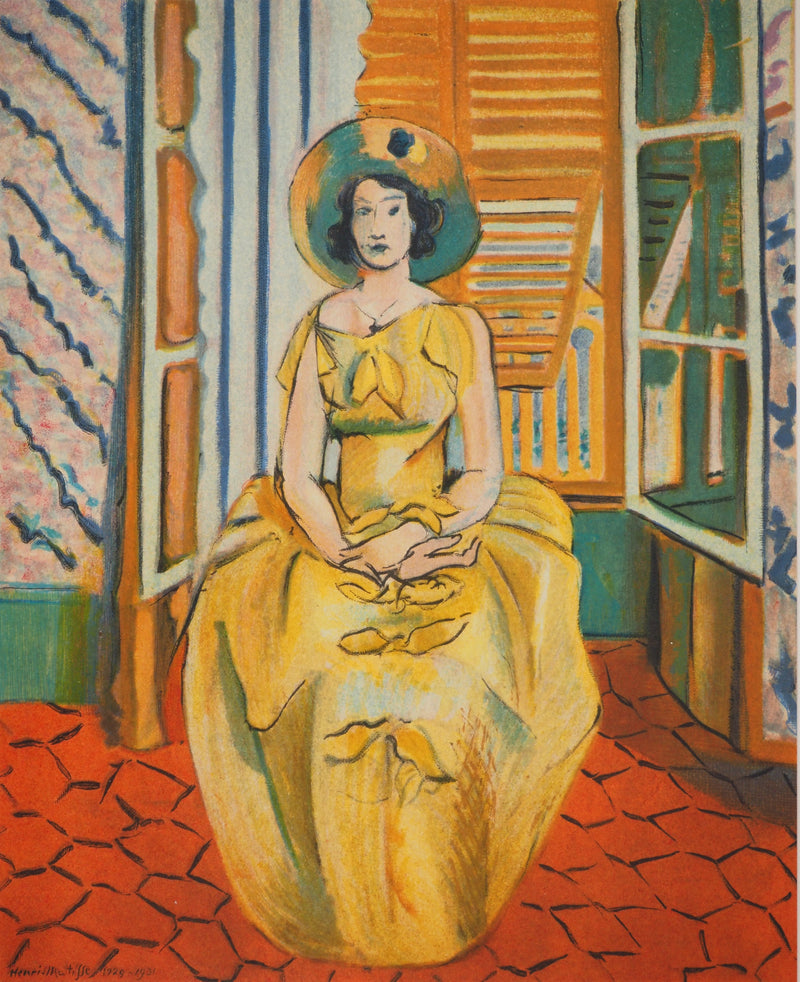 Henri MATISSE : Jeune fille à la robe tilleul, Lithographie originale (photo de détail 3) - Crédit photo : Galerie Art.Paris