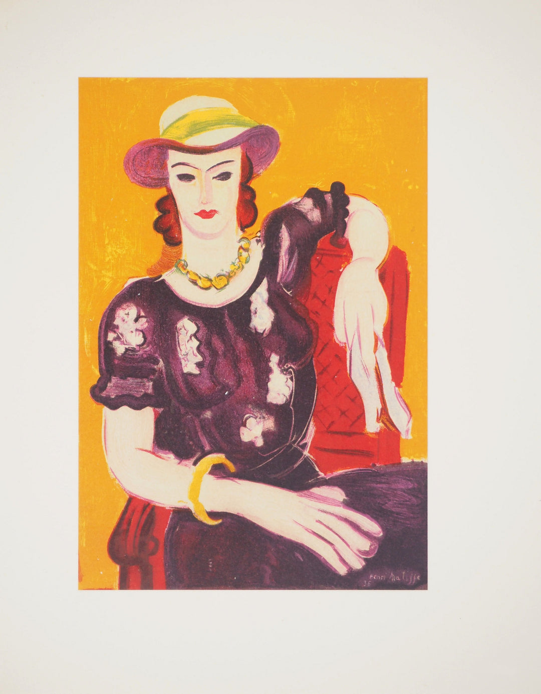 Henri Matisse、JEUNE FEMME、海外版超希少レゾネ、新品額付 Jeune femme en blanc, fond rouge – Henri Matisse – Tokyo Gallery