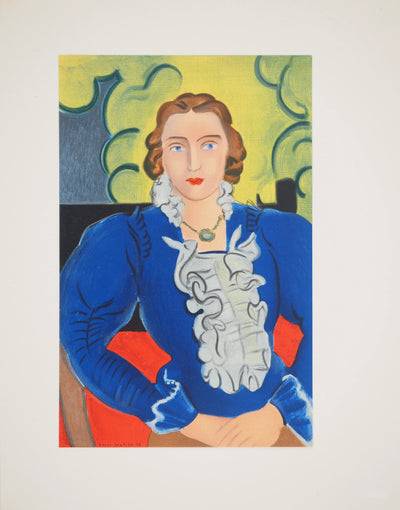 Henri MATISSE : La blouse bleue, Lithographie originale (vue générale) - Crédit photo : Galerie Art.Paris