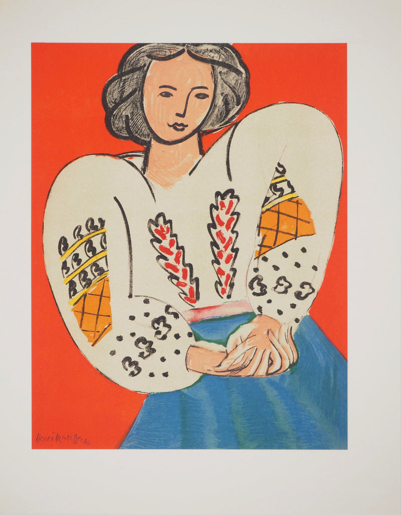 Henri MATISSE : La blouse roumaine, Lithographie originale (vue générale) - Crédit photo : Galerie Art.Paris