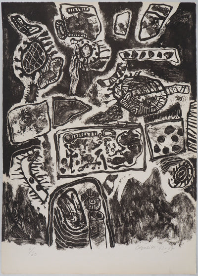 Guillaume CORNEILLE : Fonds marins, 1963/67, Lithographie originale (vue générale) - Crédit photo : Galerie Art.Paris