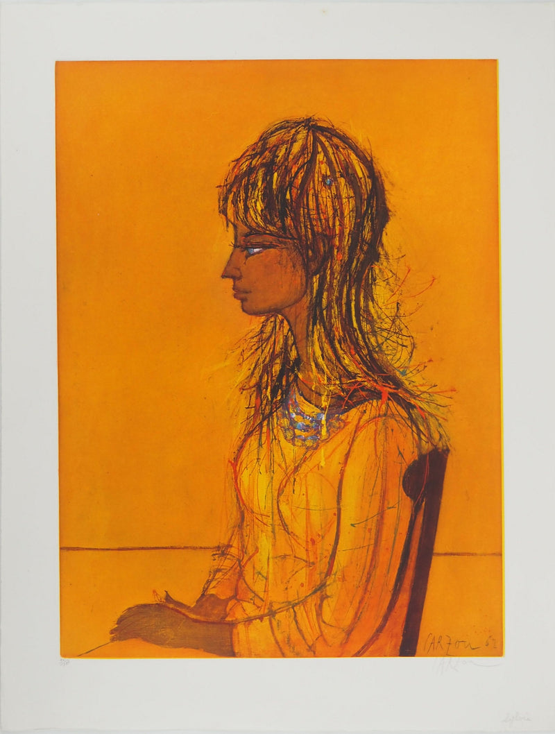 Jean CARZOU : Profil féminin, Gravure originale (vue générale) - Crédit photo : Galerie Art.Paris