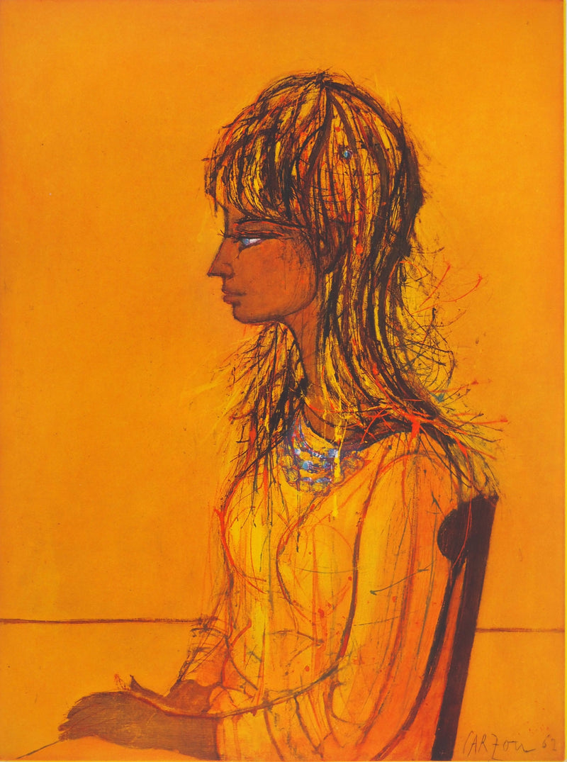 Jean CARZOU : Profil féminin, Gravure originale (photo de détail 3) - Crédit photo : Galerie Art.Paris