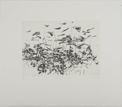 Nathalie GRALL : L'envolée de l'embellie, Gravure originale (vue générale) - Crédit photo : Galerie Art.Paris