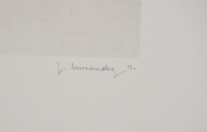 José HERNANDEZ : Mante religieuse, Gravure originale (photo de détail 2) - Crédit photo : Galerie Art.Paris