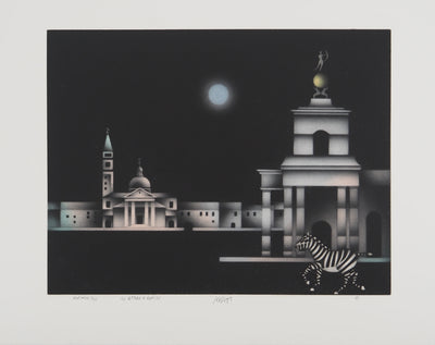 Mario AVATI : Le zèbre à Venise, Gravure originale (vue générale) - Crédit photo : Galerie Art.Paris