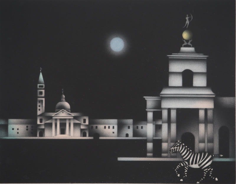 Mario AVATI : Le zèbre à Venise, Gravure originale (photo de détail 3) - Crédit photo : Galerie Art.Paris