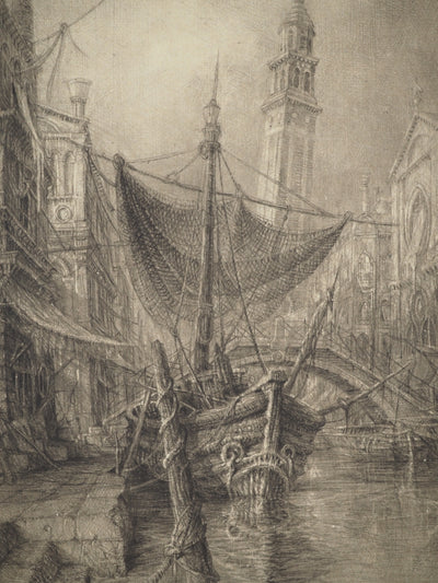 Jean-Michel MATHIEUX-MARIE : Venise III, Gravure originale (photo de détail 4) - Crédit photo : Galerie Art.Paris