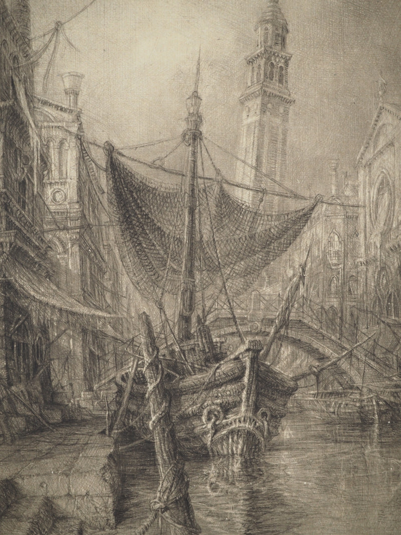 Jean-Michel MATHIEUX-MARIE : Venise III, Gravure originale (photo de détail 4) - Crédit photo : Galerie Art.Paris