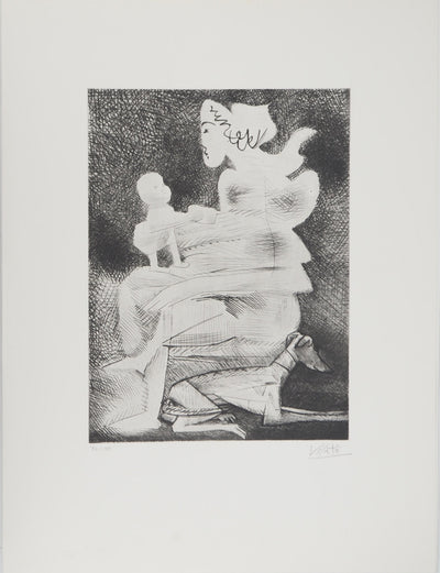 Javier VILATO : Femme et enfant, Gravure originale (vue générale) - Crédit photo : Galerie Art.Paris