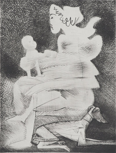 Javier VILATO : Femme et enfant, Gravure originale (photo de détail 3) - Crédit photo : Galerie Art.Paris