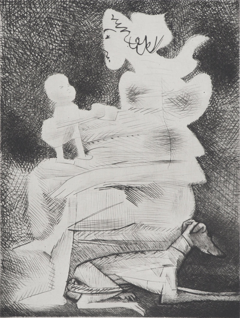 Javier VILATO : Femme et enfant, Gravure originale (photo de détail 3) - Crédit photo : Galerie Art.Paris