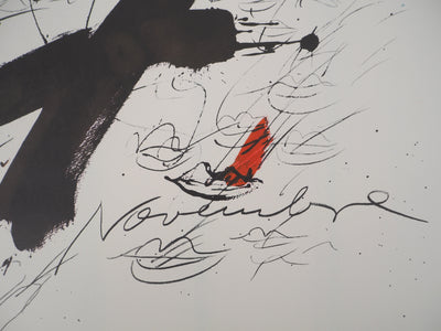 Antoni TAPIES : Catalogne : 7 Novembre, Rouge et noi, Affiche originale (photo de détail 6) - Crédit photo : Galerie Art.Paris