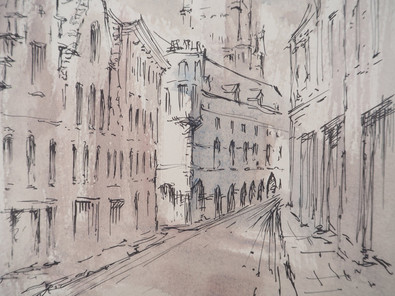 Daniel TRICART : Bruges, La Cathédrale Saint Sauveur, Lithographie originale signée