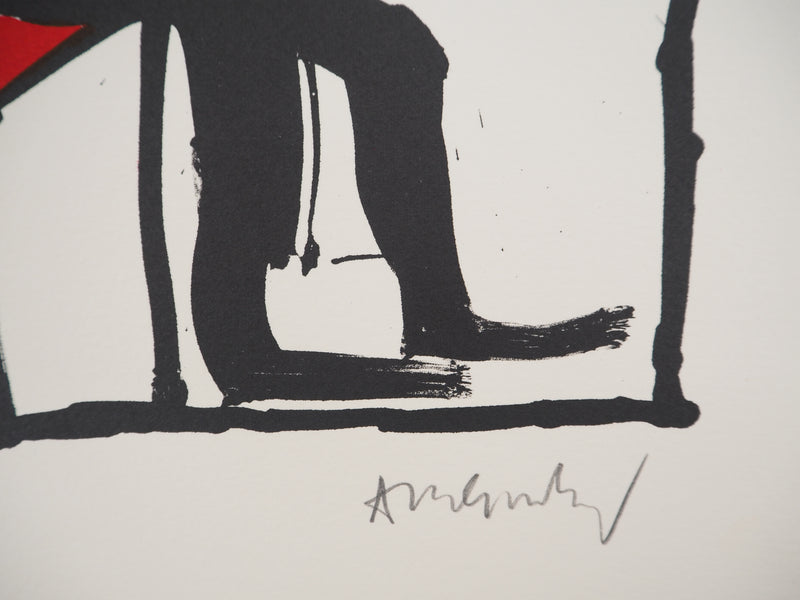 Pierre ALECHINSKY : Les Ambassadeurs : Muse assise, Lithographie originale (photo de détail 2) - Crédit photo : Galerie Art.Paris