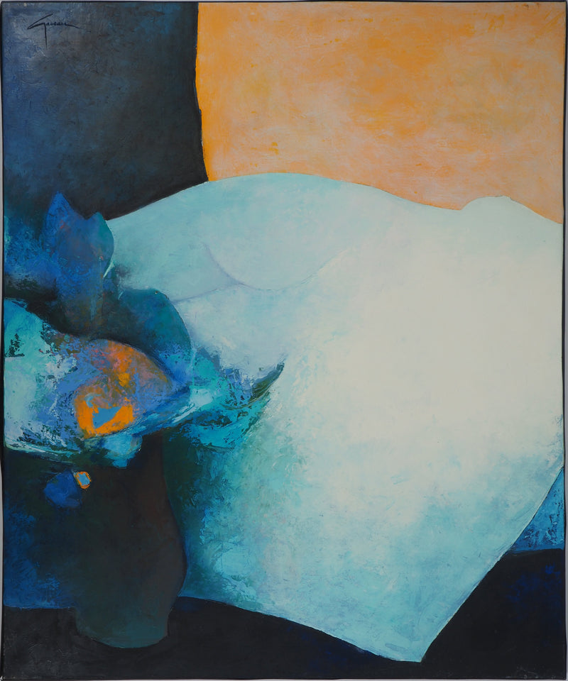 Claude GAVEAU : Nu surpris par les lumières du petit matin, c, Tableau original (vue générale) - Crédit photo : Galerie Art.Paris