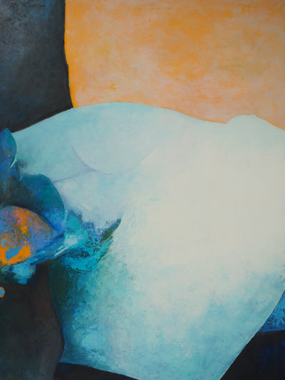 Claude GAVEAU : Nu surpris par les lumières du petit matin, c, Tableau original (photo de détail 5) - Crédit photo : Galerie Art.Paris