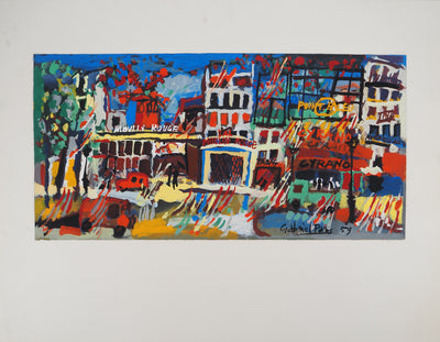 Gabriel PARIS : Le Moulin Rouge, Gouache originale (photo de détail 2) - Crédit photo : Galerie Art.Paris