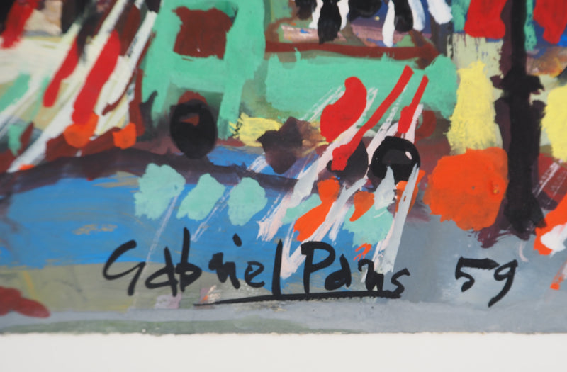 Gabriel PARIS : Le Moulin Rouge, Gouache originale (photo de détail 3) - Crédit photo : Galerie Art.Paris
