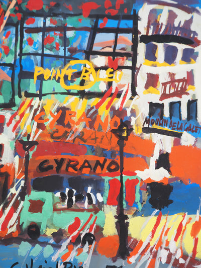 Gabriel PARIS : Le Moulin Rouge, Gouache originale (photo de détail 7) - Crédit photo : Galerie Art.Paris