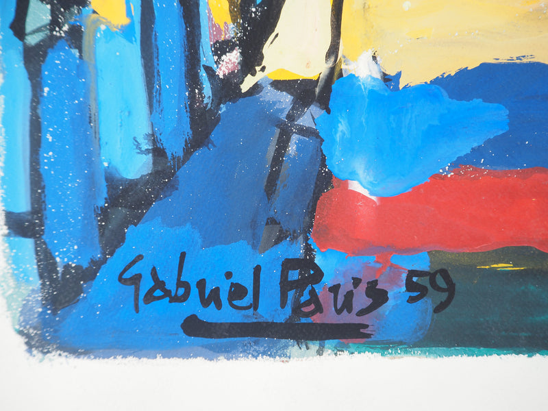 Gabriel PARIS : Le Sacré-Cœur, Gouache originale (photo de détail 2) - Crédit photo : Galerie Art.Paris