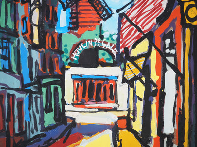 Gabriel PARIS : Le Moulin de la Galette, Gouache originale (photo de détail 6) - Crédit photo : Galerie Art.Paris