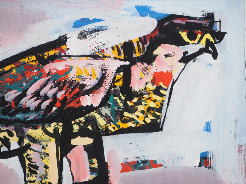 Gabriel PARIS : Aigle royal, Gouache originale (photo de détail 4) - Crédit photo : Galerie Art.Paris