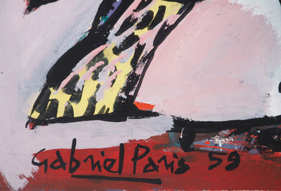 Gabriel PARIS : Aigle royal, Gouache originale (photo de détail 2) - Crédit photo : Galerie Art.Paris