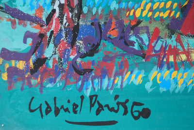 Gabriel PARIS : Le jardin flamboyant, Gouache originale (photo de détail 2) - Crédit photo : Galerie Art.Paris