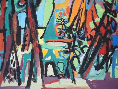 Gabriel PARIS : Vue sur le jardin, Gouache originale (photo de détail 7) - Crédit photo : Galerie Art.Paris