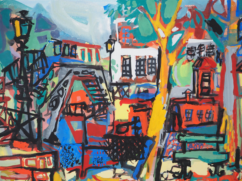 Gabriel PARIS : Promenade parisienne, Gouache originale (photo de détail 4) - Crédit photo : Galerie Art.Paris
