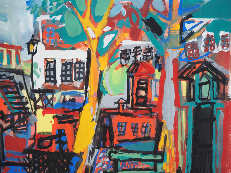 Gabriel PARIS : Promenade parisienne, Gouache originale (photo de détail 5) - Crédit photo : Galerie Art.Paris