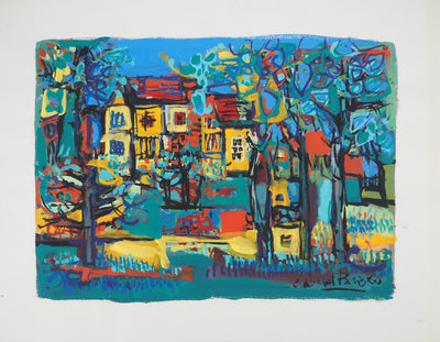 Gabriel PARIS : La maison sur le parc, Gouache originale (photo de détail 3) - Crédit photo : Galerie Art.Paris