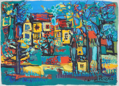 Gabriel PARIS : La maison sur le parc, Gouache originale (vue générale) - Crédit photo : Galerie Art.Paris