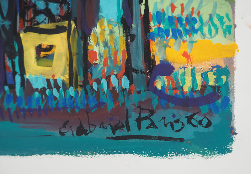 Gabriel PARIS : La maison sur le parc, Gouache originale (photo de détail 2) - Crédit photo : Galerie Art.Paris