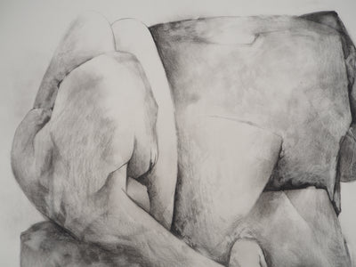 Claude GAVEAU : Nue sur le rocher, Dessin original (photo de détail 6) - Crédit photo : Galerie Art.Paris