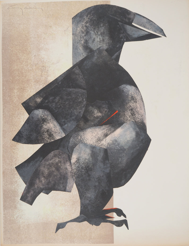Claude GAVEAU : Le corbeau, oeuvre originale (vue générale) - Crédit photo : Galerie Art.Paris
