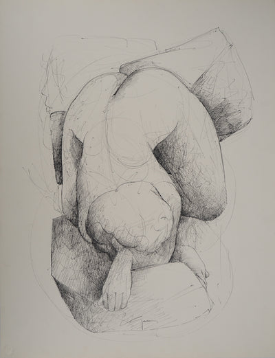 Claude GAVEAU : Femme nue, Dessin original (vue générale) - Crédit photo : Galerie Art.Paris