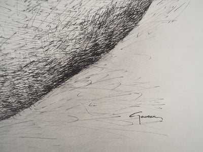 Claude GAVEAU : Modèle nue de dos, Dessin original (photo de détail 2) - Crédit photo : Galerie Art.Paris