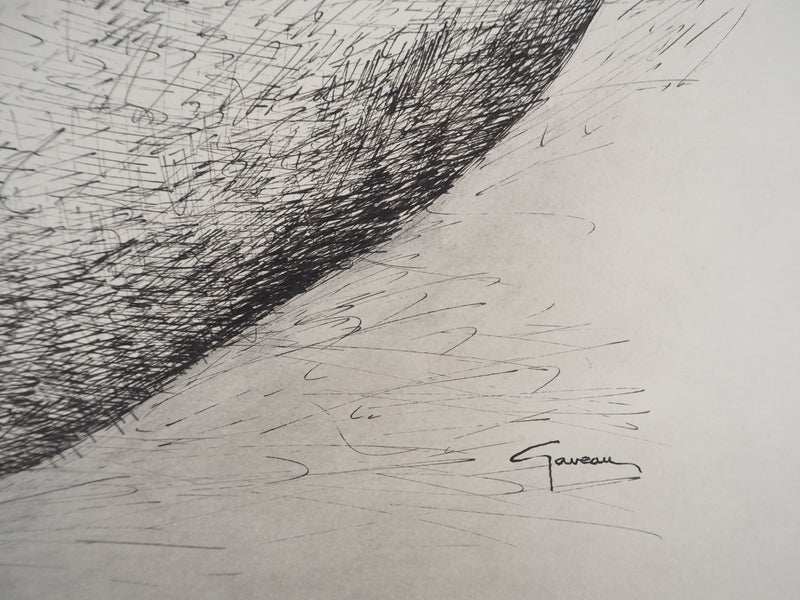 Claude GAVEAU : Modèle nue de dos, Dessin original (photo de détail 2) - Crédit photo : Galerie Art.Paris