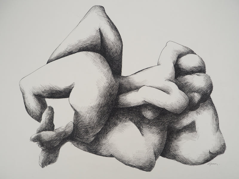 Claude GAVEAU : Nu féminin allongé, Dessin original (photo de détail 3) - Crédit photo : Galerie Art.Paris