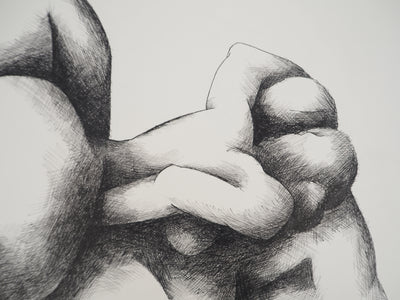 Claude GAVEAU : Nu féminin allongé, Dessin original (photo de détail 4) - Crédit photo : Galerie Art.Paris