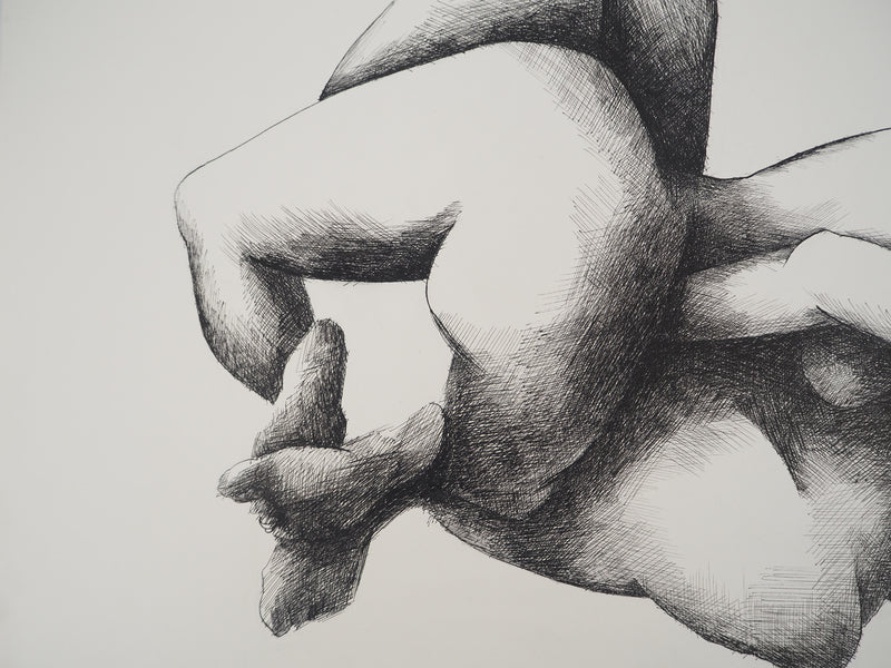 Claude GAVEAU : Nu féminin allongé, Dessin original (photo de détail 5) - Crédit photo : Galerie Art.Paris
