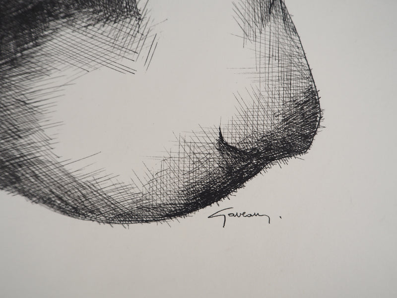Claude GAVEAU : Nu féminin allongé, Dessin original (photo de détail 2) - Crédit photo : Galerie Art.Paris