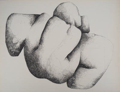 Claude GAVEAU : Modèle nue féminin, Dessin original (vue générale) - Crédit photo : Galerie Art.Paris