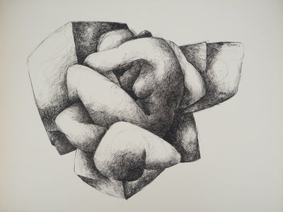 Claude GAVEAU : Sculpture de femmes nues, Dessin original (vue générale) - Crédit photo : Galerie Art.Paris